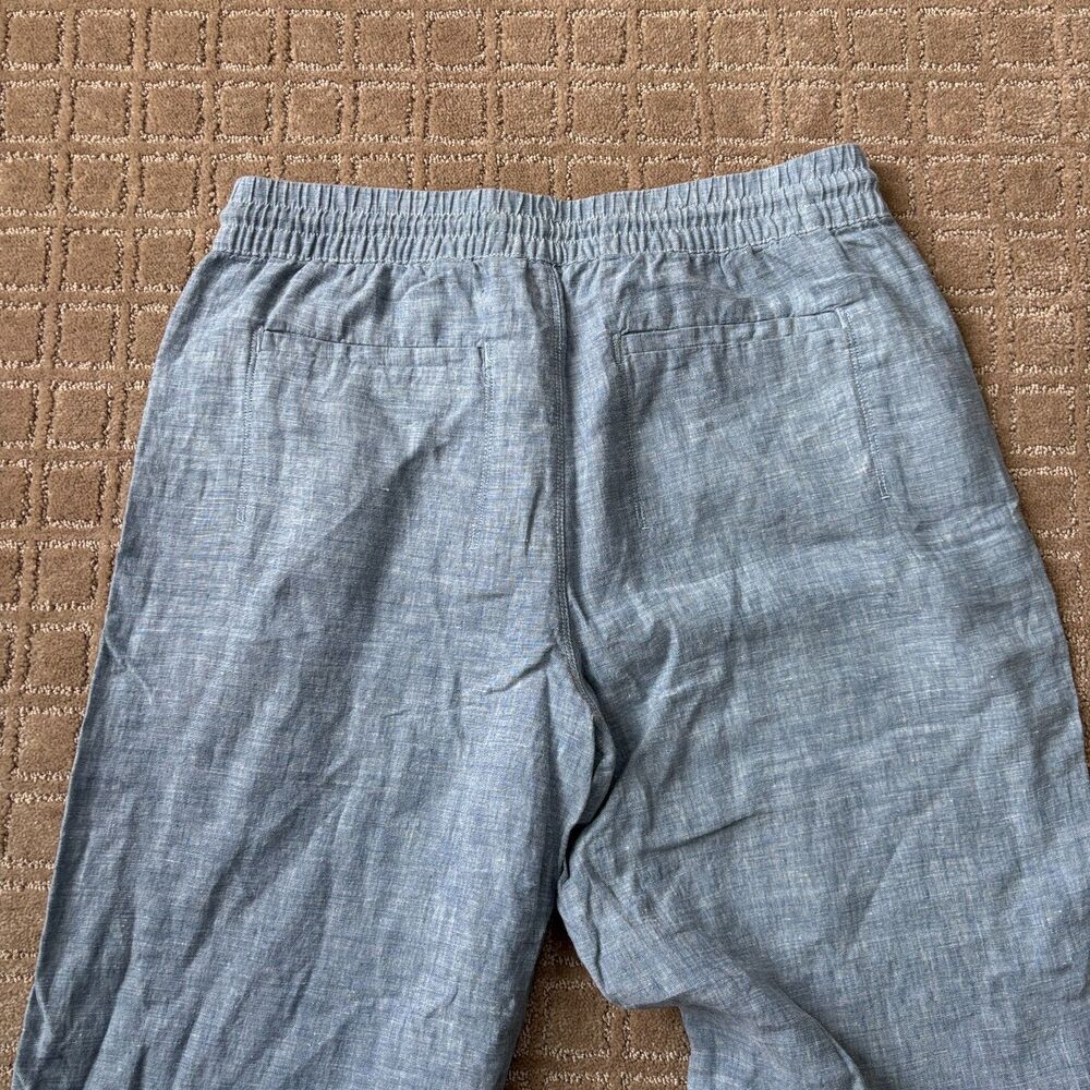 Athleta Cabo Blue Linen Wide Leg Pants Sz. 12 like new, with pockets - Picture 9 of 13